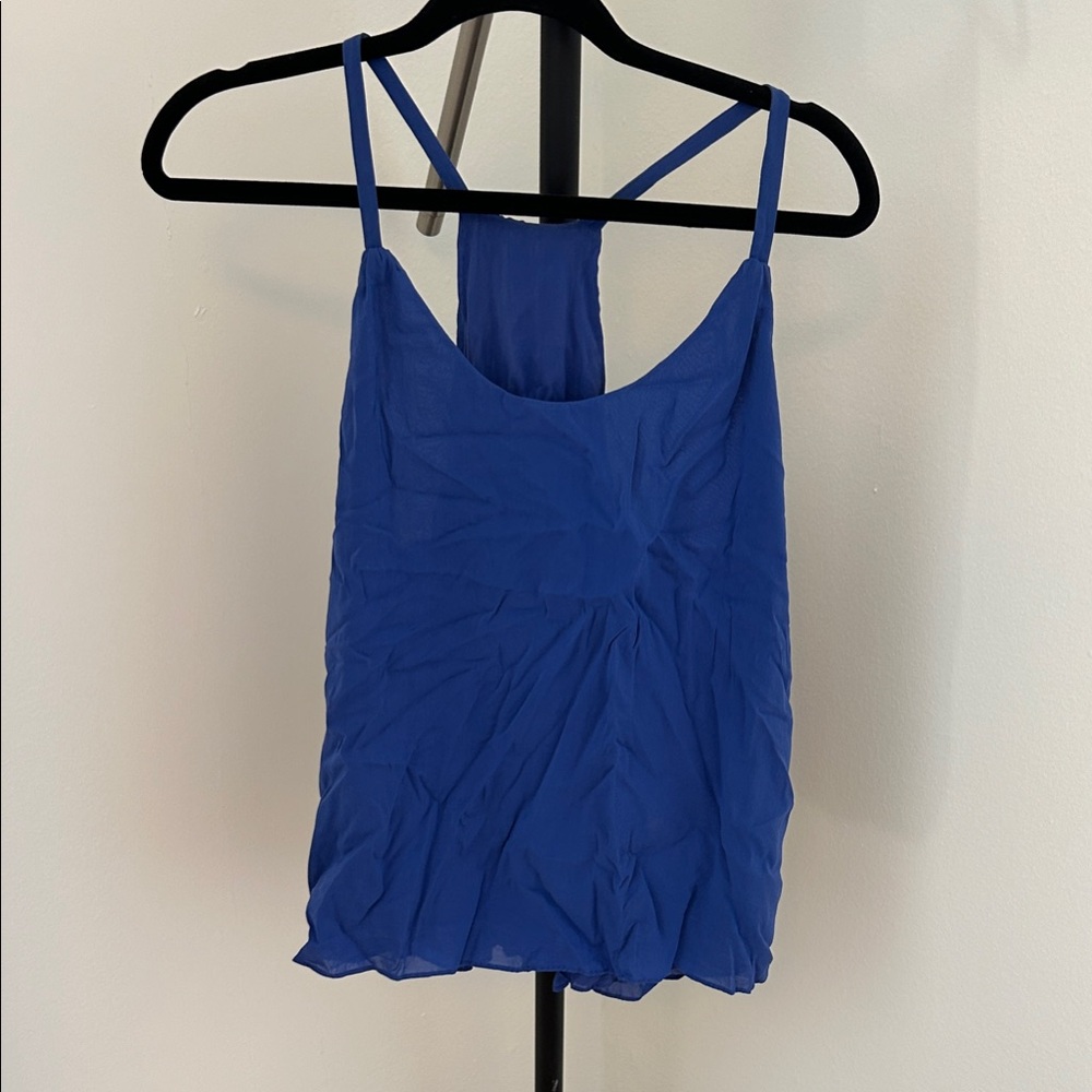 Alice + Olivia Royal Blue Silk Racerback Camisole